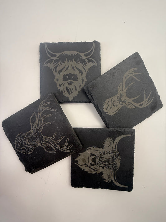 Engraved Slate Coaster set